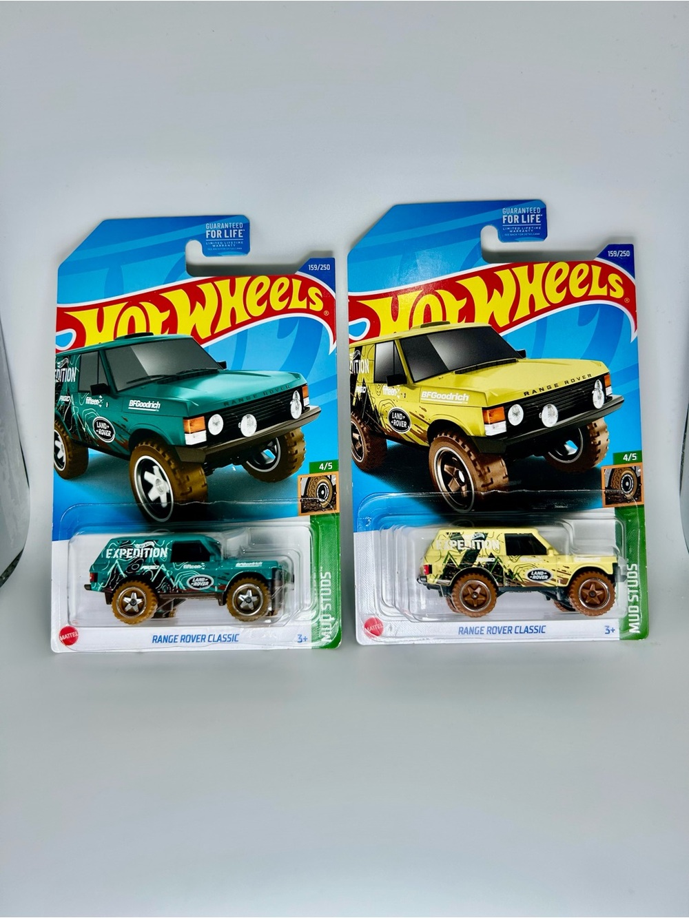 Hot Wheels Range Rover Lot Of 2x -Range Rover Classic Teal & Yellow HW Mud Studs